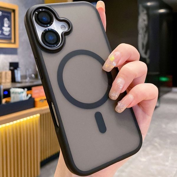 TPU+PC чохол Metal Buttons with MagSafe Colorful для Apple iPhone 16 Plus (6.7") Black 555-03033 фото