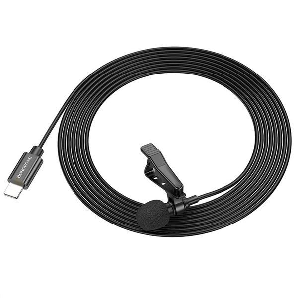 Микрофон петличный Borofone BFK11 Elegant lavalier Lightning (2m) Black ILSO-00000074391-1 фото