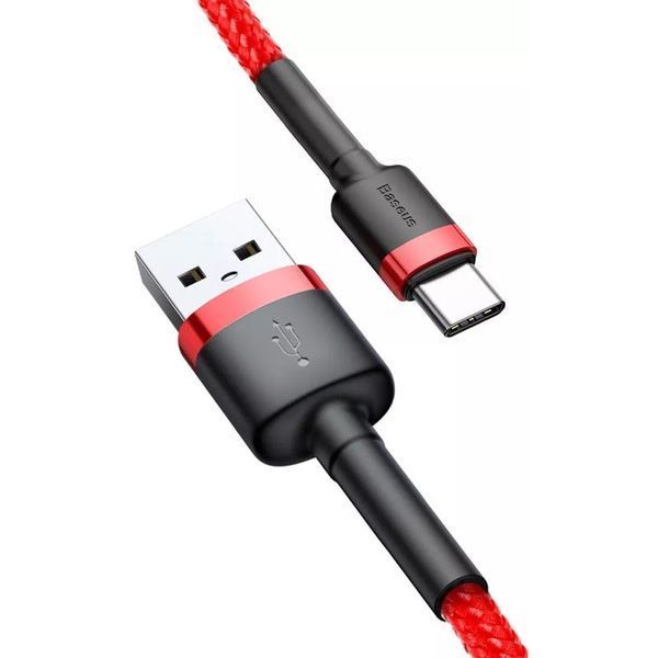 Дата кабель Baseus Cafule USB to Type-C Cable 2A (2m) (CATKLF-C) Червоний ILSO-00000031872-2 фото