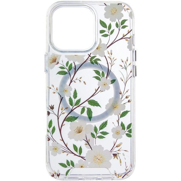 TPU+PC чохол Clear Garden with MagSafe для Apple iPhone 16 Pro Max (6.9") White Gardenia 777-08213 фото