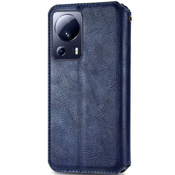 Кожаный чехол-книжка GETMAN Cubic для Xiaomi 13 Lite Синий 555-01834 фото