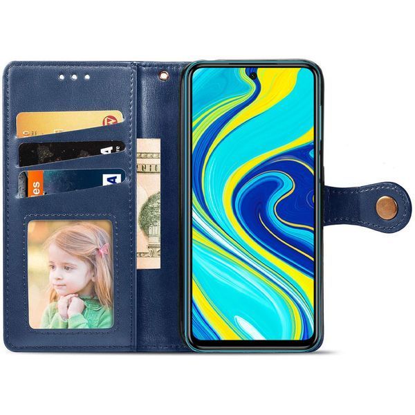 Шкіряний чохол-книжка GETMAN Gallant (PU) для Xiaomi Redmi Note 9s / Note 9 Pro / Note 9 Pro Max Синий 777-06565 фото