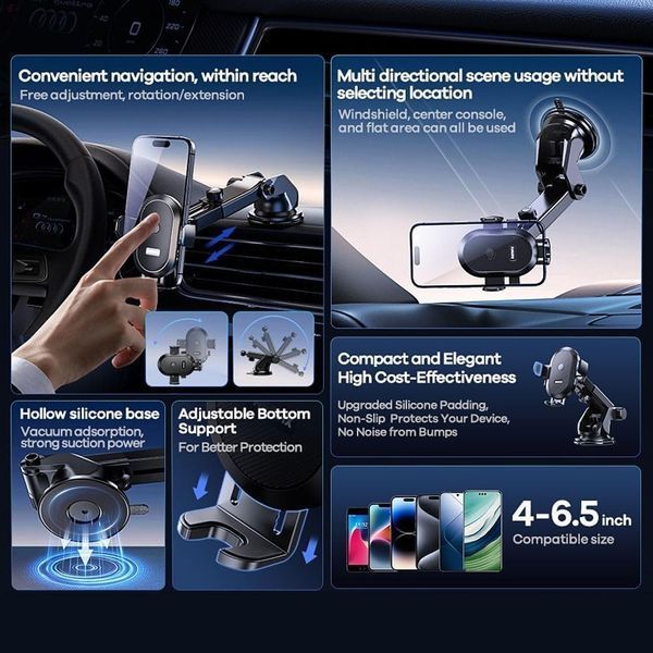 Автотримач для телефона REMAX Dashboard Car Holder RM-C03 Black 6954851237228 фото