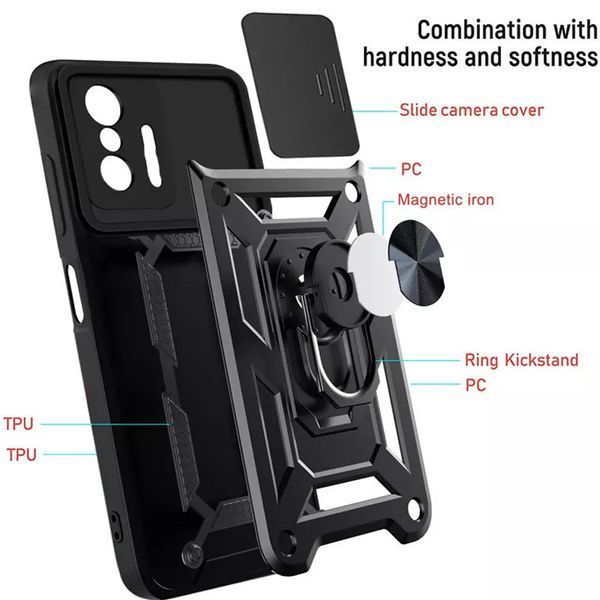 Ударопрочный чехол Camshield Serge Ring для Xiaomi 11T / 11T Pro Black 777-04674 фото