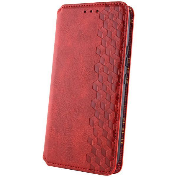 Кожаный чехол-книжка GETMAN Cubic для Xiaomi Redmi Note 13 Pro 4G / Poco M6 Pro 4G Красный 555-01684 фото