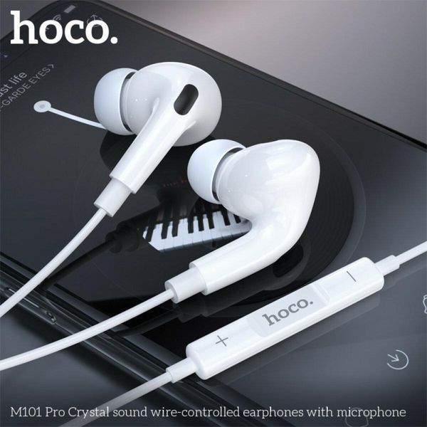 Навушники HOCO M101 Pro Crystal sound wire-controlled earphones with microphone White 656-03932 фото