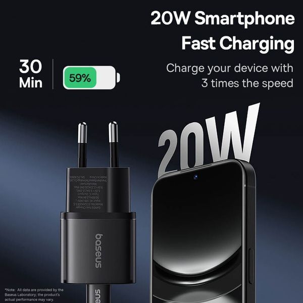 МЗП Baseus GaN5S OS 20W (1USB-C) (P10162503) Cluster Black ILSO-00000070599-1 фото
