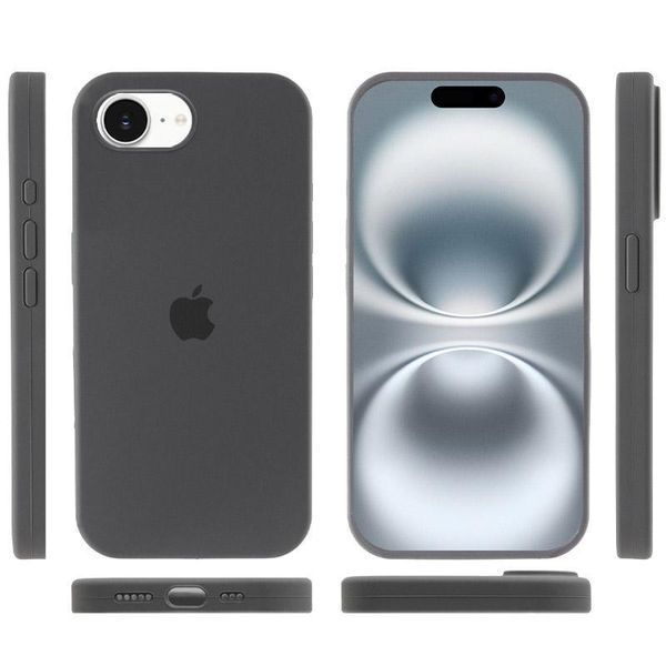 Чехол Silicone Case Full Protective для Apple iPhone 16e\17e (6.1") Dark Gray 555-04065 фото