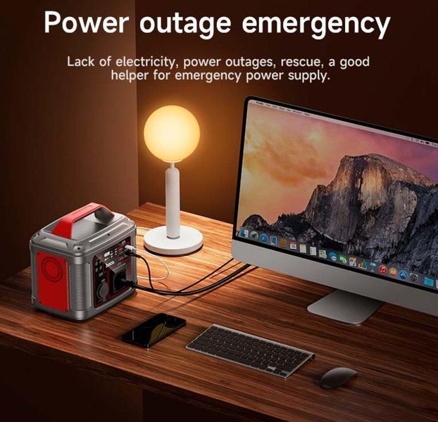 Портативна зарядна станція HOCO DB28 300W Iron Gray+Red 656-03602 фото