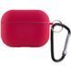 Силіконовий футляр з мікрофіброю для навушників Airpods Pro Rose Red 203-00230 фото
