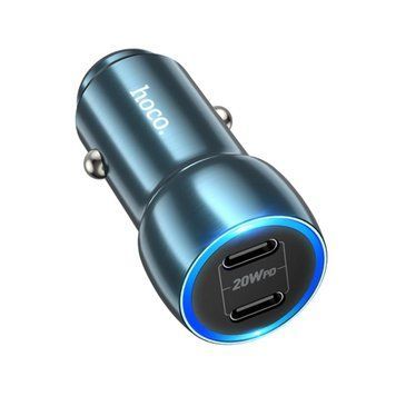 Автомобильное зарядное устройство HOCO Z48 Tough 40W dual port(2C) car charger Sapphire Blue 656-00353 фото