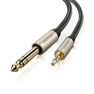 Аудіокабель UGREEN AV127 3.5mm to 6.35mm TRS Stereo Audio Cable 1m Gray UGR-10625 фото