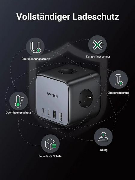 Сетевое зарядное устройство UGREEN CD268 65W DigiNest Cube (2C2A) (UGR-60113) UGR-60113 фото