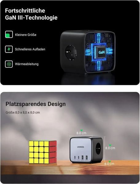 Сетевое зарядное устройство UGREEN CD268 65W DigiNest Cube (2C2A) (UGR-60113) UGR-60113 фото