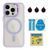 Чохол TPU+PC+Metal Stand Case with MagSafe and Camera Lenses для iPhone 16 Pro Purple 214-03740 фото