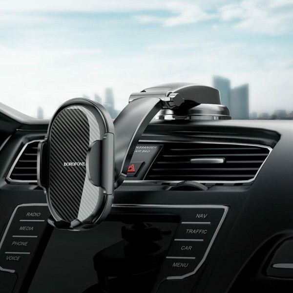 Тримач для мобільного BOROFONE BH73 Charm press type center console car holder Black 656-00459 фото