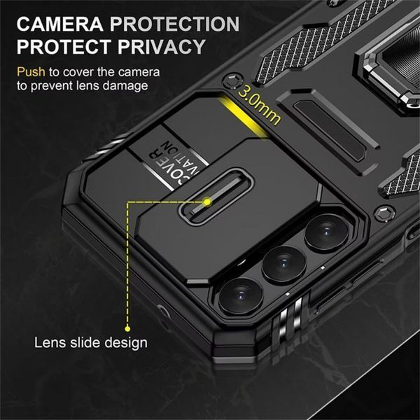 Ударостійкий чохол Camshield Army Ring для Samsung Galaxy S24 Black 777-05050 фото