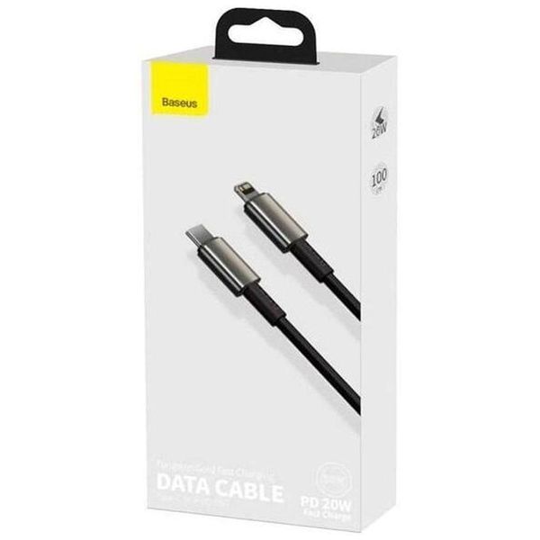Кабель Baseus Tungsten Gold Fast Charging Data Cable Type-C to iP PD 20W 1m Black CATLWJ-01 фото