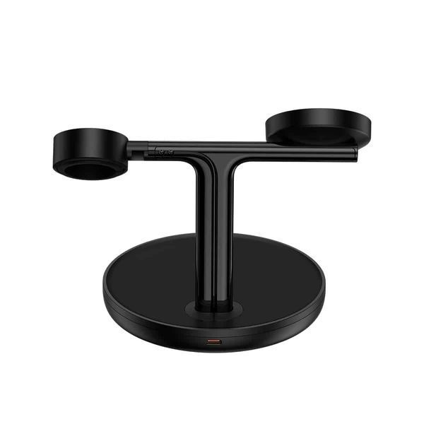 Беспроводное зарядное устройство Baseus Swan 3-in-1 Wireless Magnetic Charging Bracket 20W Black Universal 656-01267 фото