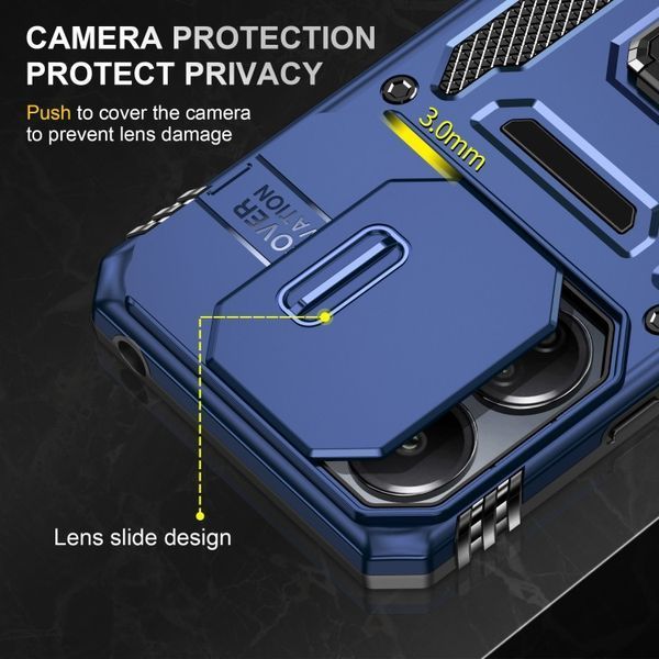 Ударопрочный чехол Camshield Army Ring для Xiaomi Redmi 13C / Poco C65 Navy Blue 777-05000 фото