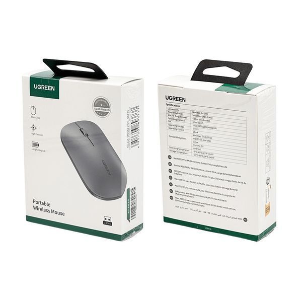 Манипулятор мышь UGREEN Portable Wireless Mouse (Gray) UGR-90373 фото
