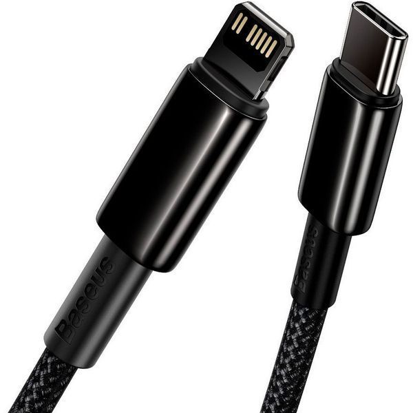Кабель Baseus Tungsten Gold Fast Charging Data Cable Type-C to iP PD 20W 1m Black CATLWJ-01 фото
