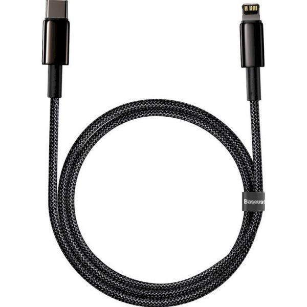 Кабель Baseus Tungsten Gold Fast Charging Data Cable Type-C to iP PD 20W 1m Black CATLWJ-01 фото