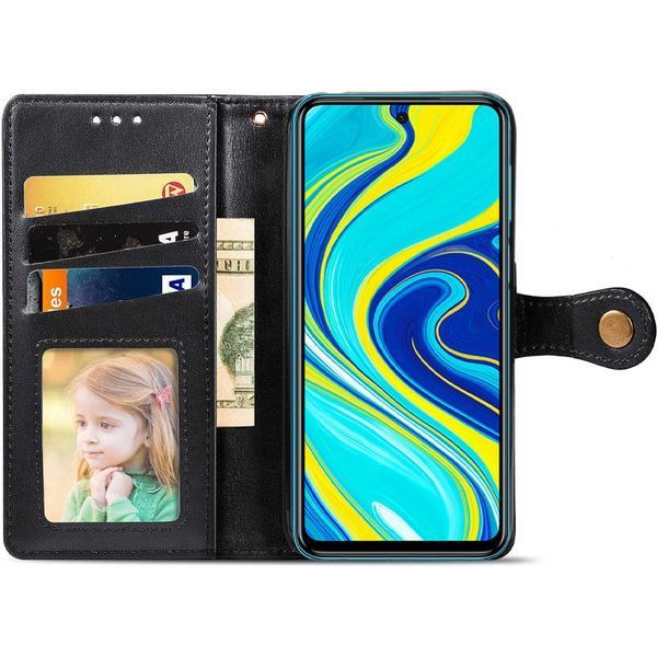 Шкіряний чохол-книжка GETMAN Gallant (PU) для Xiaomi Redmi Note 9s / Note 9 Pro / Note 9 Pro Max Black 777-06566 фото