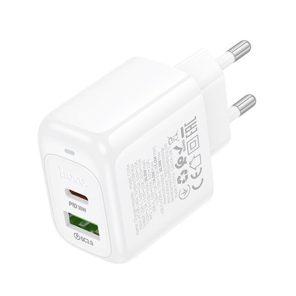 Мережевий зарядний пристрій HOCO CS55A Surplus PD30W+QC3.0 charger White 6942007631549 фото