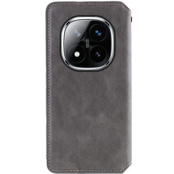 Шкіряний чохол-книжка GETMAN Cubic для Xiaomi Redmi Note 14 Pro 4G Сірий 555-01635 фото