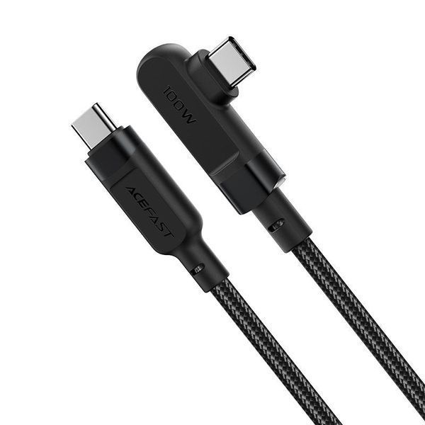Кабель ACEFAST C5-03 USB-C to USB-C 100W right angled aluminum alloy 2m Black 6974316281016 фото