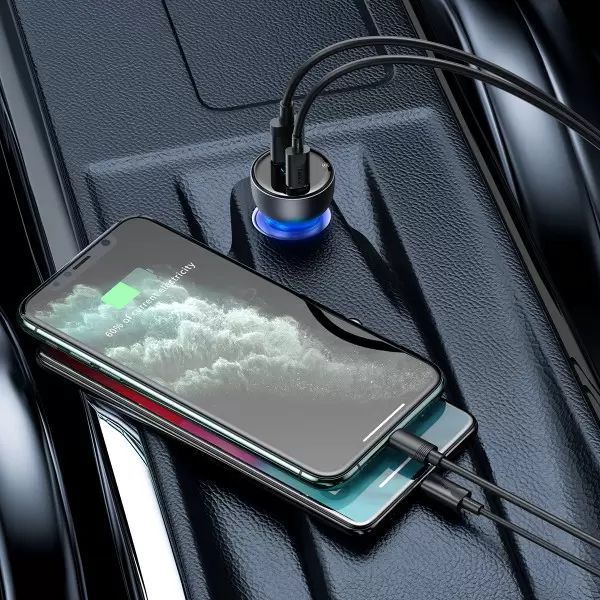 Автомобильное зарядное устройство Baseus Particular Digital Display QC+PPS Dual Quick Charger Car Charger 65W Shallow tarnish CCKX-C0A фото