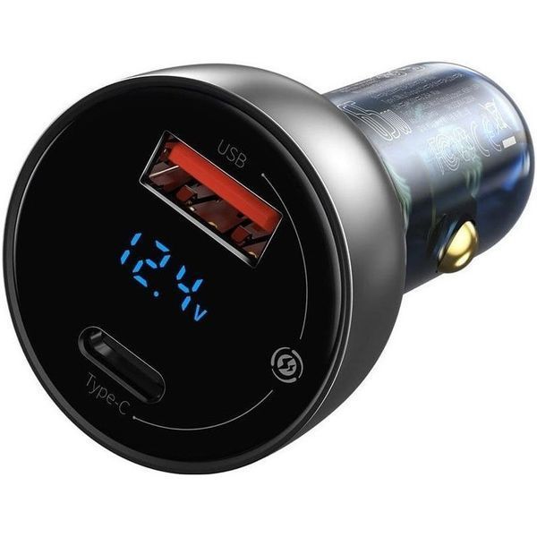 Автомобильное зарядное устройство Baseus Particular Digital Display QC+PPS Dual Quick Charger Car Charger 65W Shallow tarnish CCKX-C0A фото