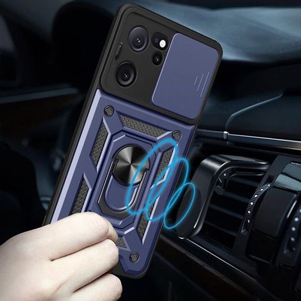 Ударостійкий чохол Camshield Serge Ring для Xiaomi 13T / 13T Pro Blue 777-04450 фото