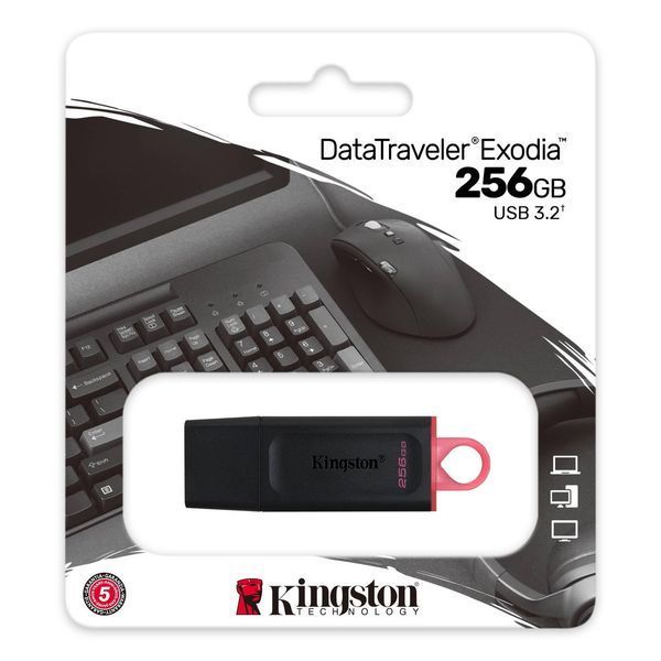 Флеш-накопичувач Kingston USB 3.2 DT Exodia 256GB Black/Pink DTX/256GB фото