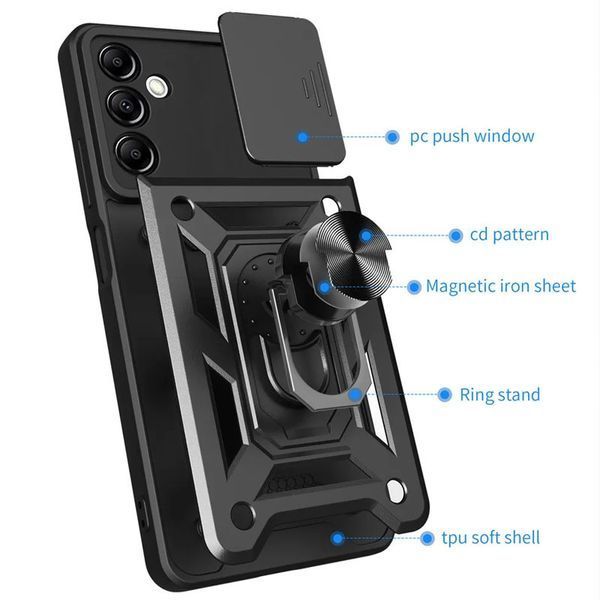 Ударостійкий чохол Camshield Serge Ring для Samsung Galaxy M52 Black 777-04650 фото