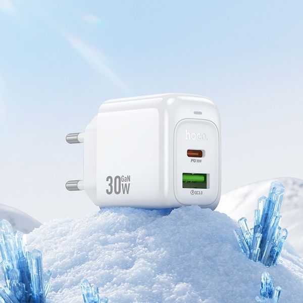 Мережевий зарядний пристрій HOCO CS55A Surplus PD30W+QC3.0 charger White 6942007631549 фото
