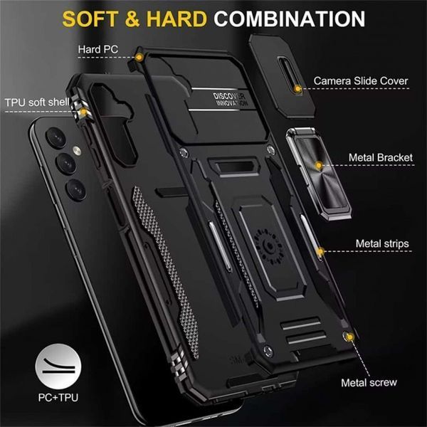 Ударостійкий чохол Camshield Army Ring для Samsung Galaxy S24 Black 777-05050 фото