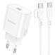 Сетевое зарядное устройство с кабелем BOROFONE BA82A Platinum single port PD25W charger set(C to C)(EU) White 6941991112270 фото 4