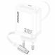 Мережевий зарядний пристрій Amaya E220S PD20W GaN (1USB-C) + Retractable Cable Type-C white 656-08085 фото 1
