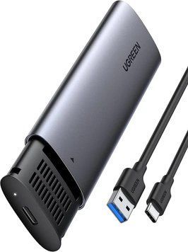 Наружный карман для накопителя UGREEN USB-C to M.2 NGFF 5G Enclosure A TO C Cable 50cm UGR-10903 фото