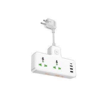 Сетевой удлинитель HOCO AC11A Voyage 2-position expansion socket(1C3A) (8.5 cm) White 6942007607063 фото