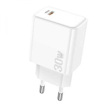 Мережевий зарядний пристрій BOROFONE BA77A Insightful single port PD30W charger White 656-01331 фото