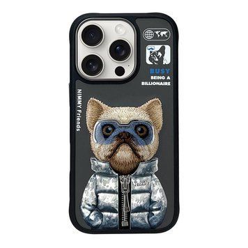 Чехол TPU+PC Nimmy 3D with Metal Buttons для iPhone 16 Pro Max Dog Black 656-02549 фото