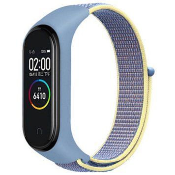 Ремінець Nylon New для Xiaomi Mi Band 3/4/5/6/7 Azure / Yellow 212-01749 фото