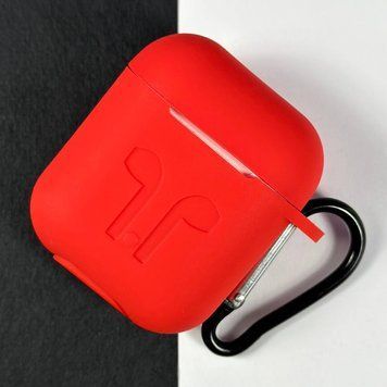 Силіконовий чохол із карабіном для навушників AirPods 2 Red 203-00436 фото