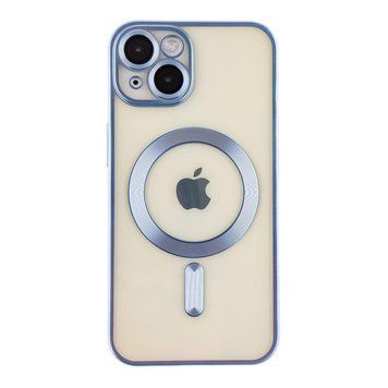Чехол TPU Metallic Chrome Full Camera with Magsafe для iPhone 13 Blue 214-02865 фото