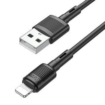 Кабель HOCO X83 USB to iP 2.4A, 1m, PVC, PVC connectors, Black 6931474770868 фото