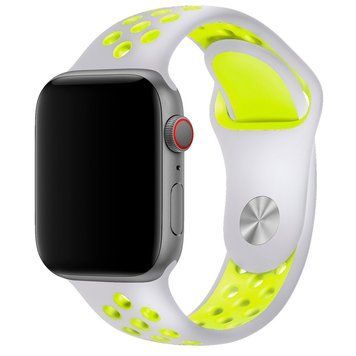 Силиконовый ремешок с перфорацией для Apple Watch 42/44/45/49 mm Серо-салатовый 212-00149 фото