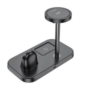 Бездротовий зарядний пристрій BOROFONE BQ29 Feliz 3-in-1 wireless fast charger Black 656-01268 фото